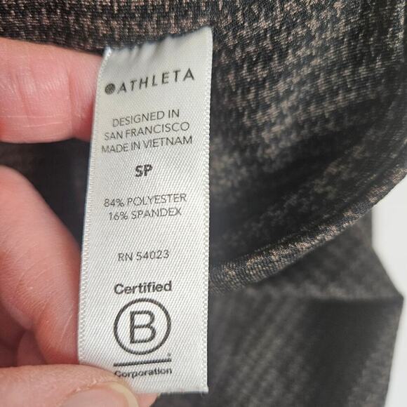 Athleta Delancy Houndstooth Tight Small Petite Black Brown - Picture 8 of 8